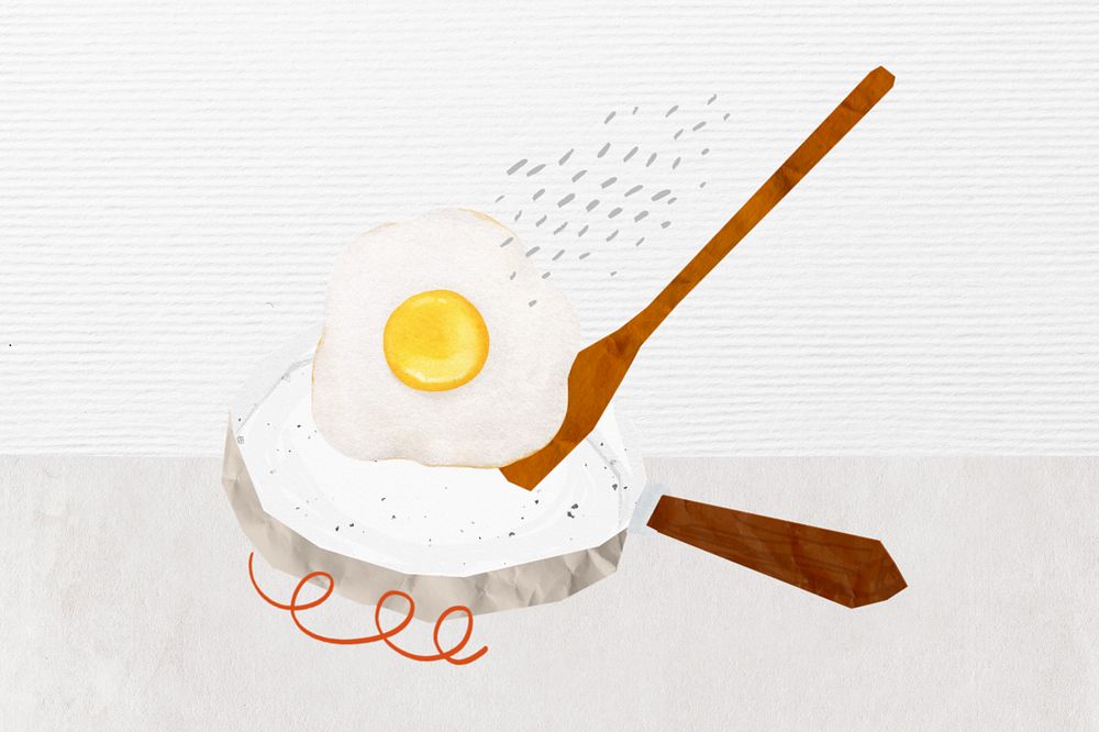 Sunny-side up egg, editable collage element design