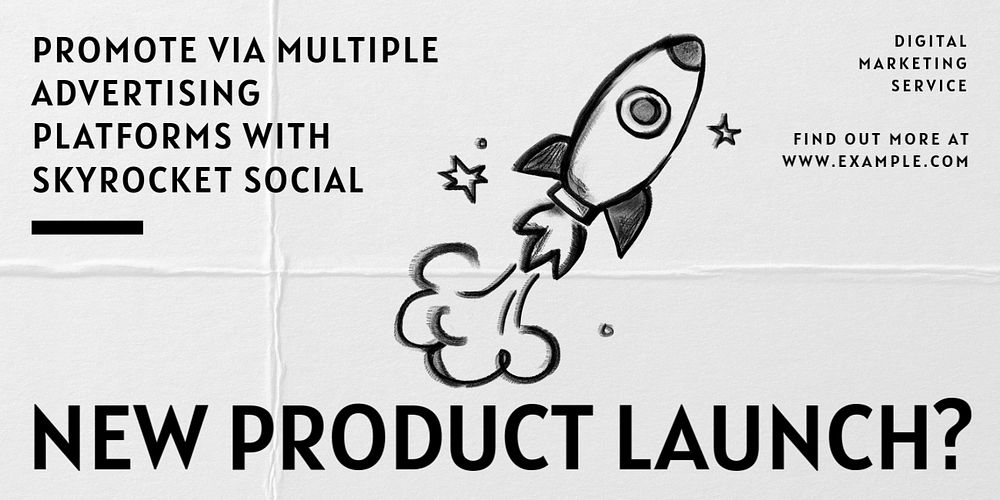 Product launch Twitter ad template, editable text