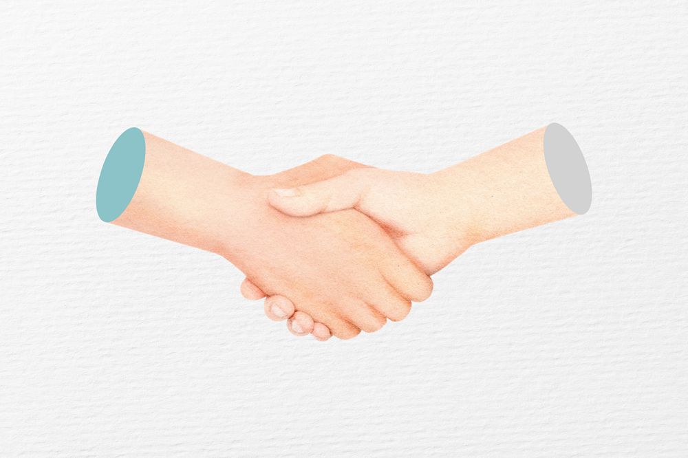 Editable business handshake, body gesture collage element