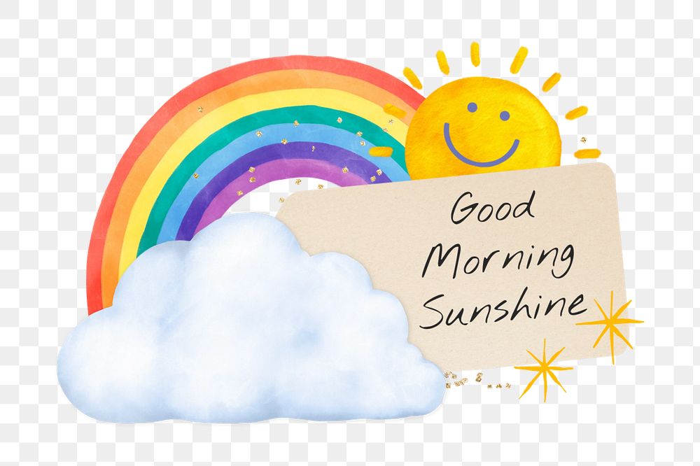 Good morning sunshine notepaper element, editable weather collage design