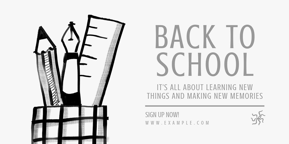 Back to school Twitter ad template, editable text