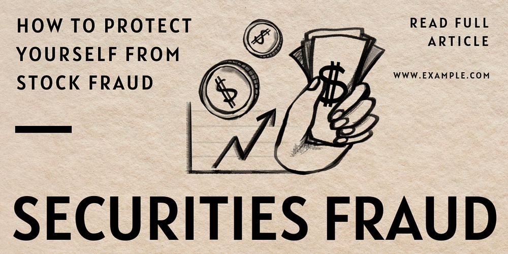 Securities fraud Twitter ad template, editable text