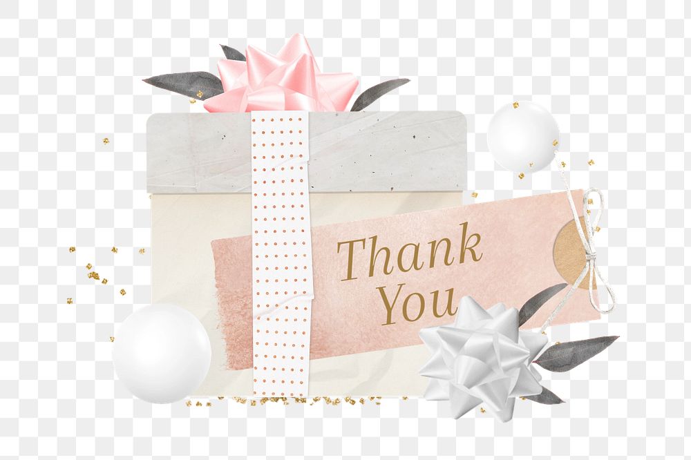 Thank you present element, editable celebration collage design