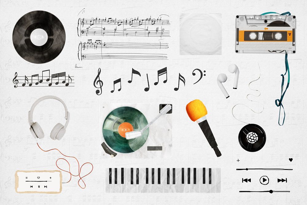 Editable music collage element design | Premium Collage Maker - rawpixel