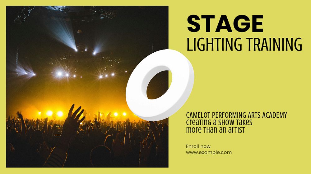 Stage lightning training presentation template, editable colorful design