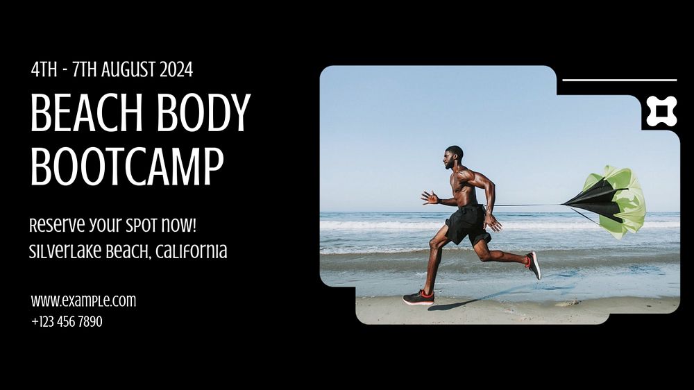 Beach body Bootcamp presentation template, editable colorful design