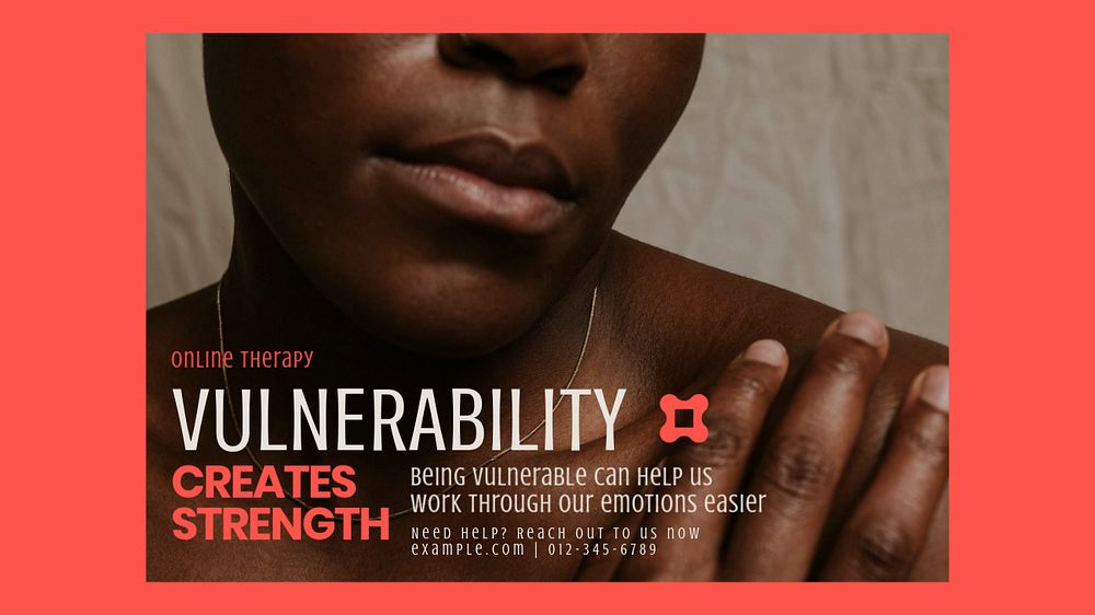 Vulnerability creates strenght presentation template, editable colorful design