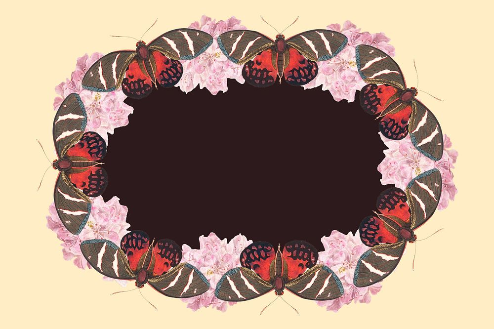 Abstract butterfly frame background, editable design