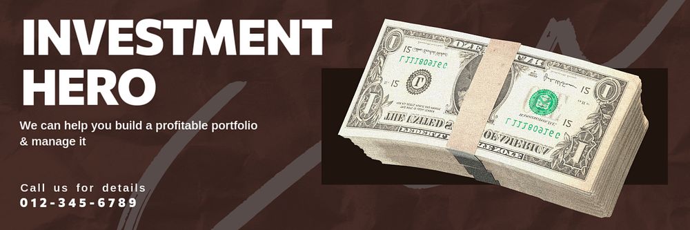 Investment service Twitter header template, customizable design