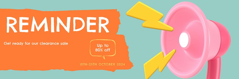 Sale reminder Twitter header template, customizable design