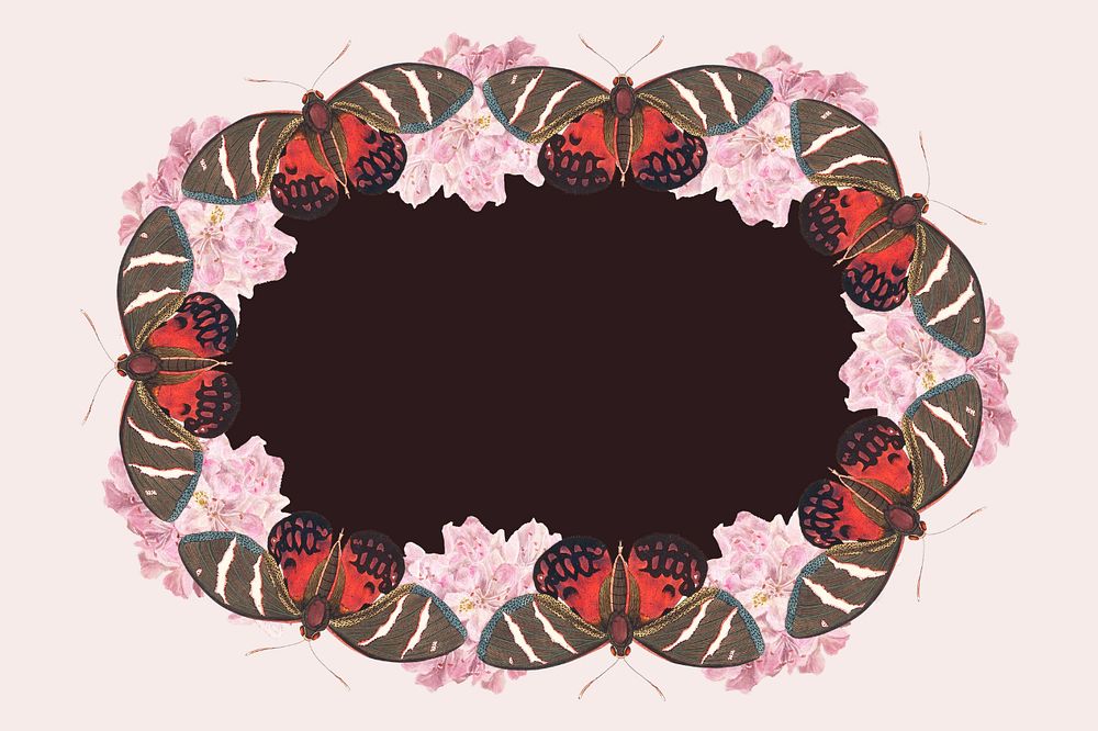 Abstract butterfly frame background, pink, editable design