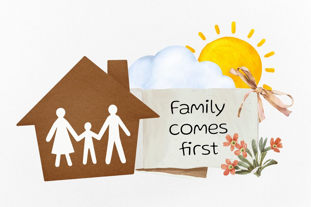 Home note paper, editable family comes first word design