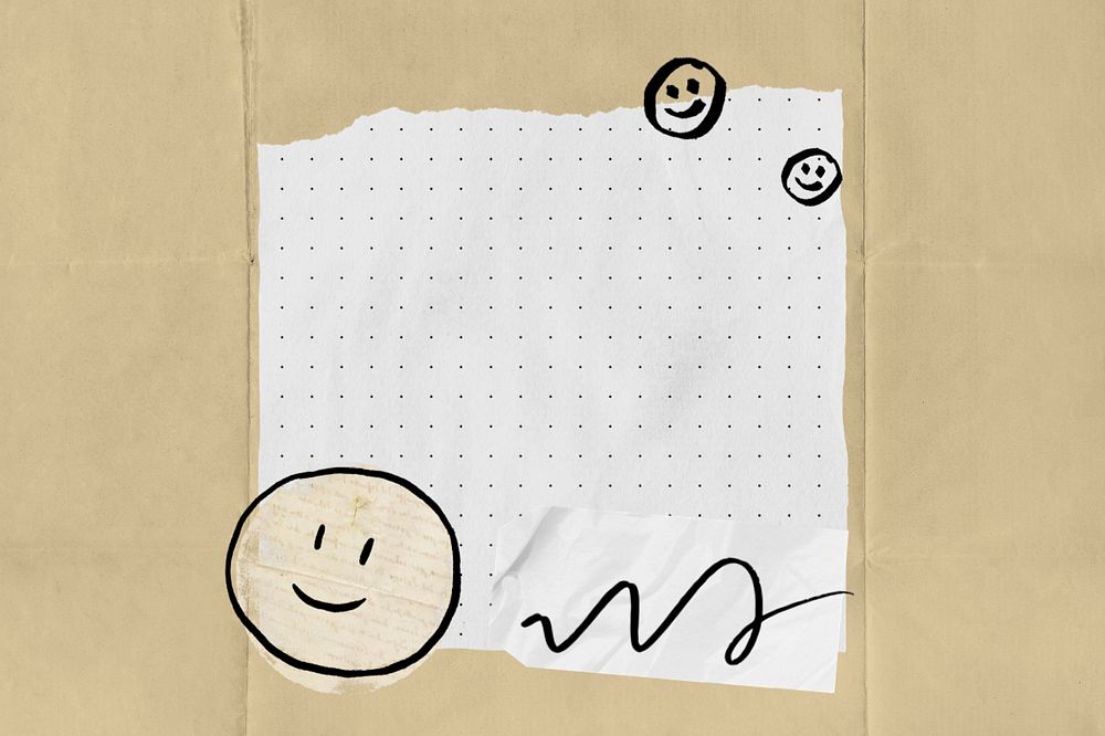 Doodle emoticon note paper, editable design