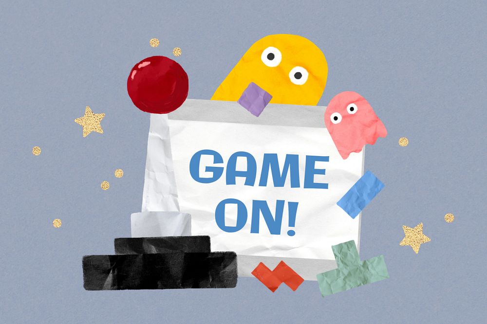 Game on illustration background, cute design