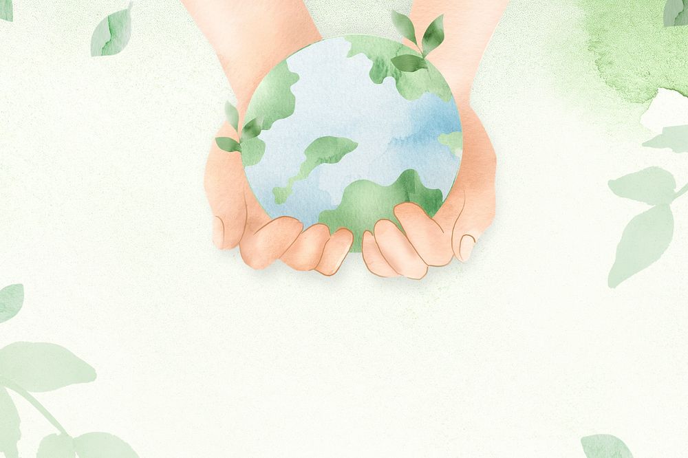 Earth day watercolor background, editable design