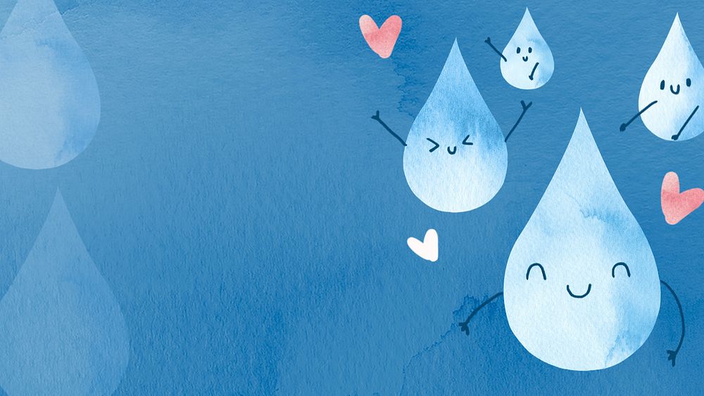 Water shortage doodle desktop wallpaper, editable design