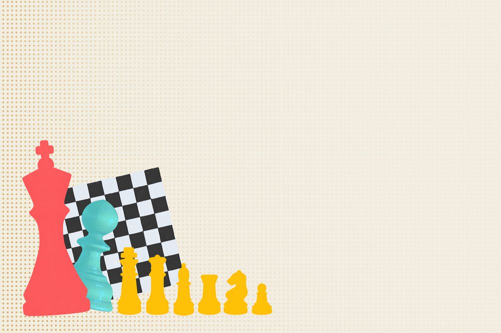 Business strategy chess background, editable collage design