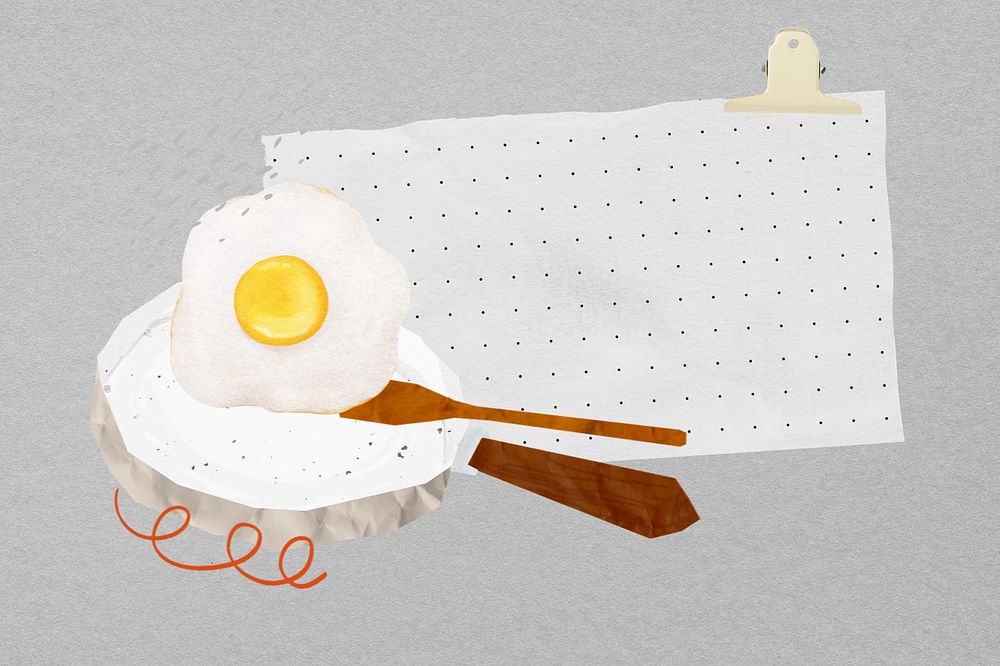 Editable sunny-side up egg, cute collage element design