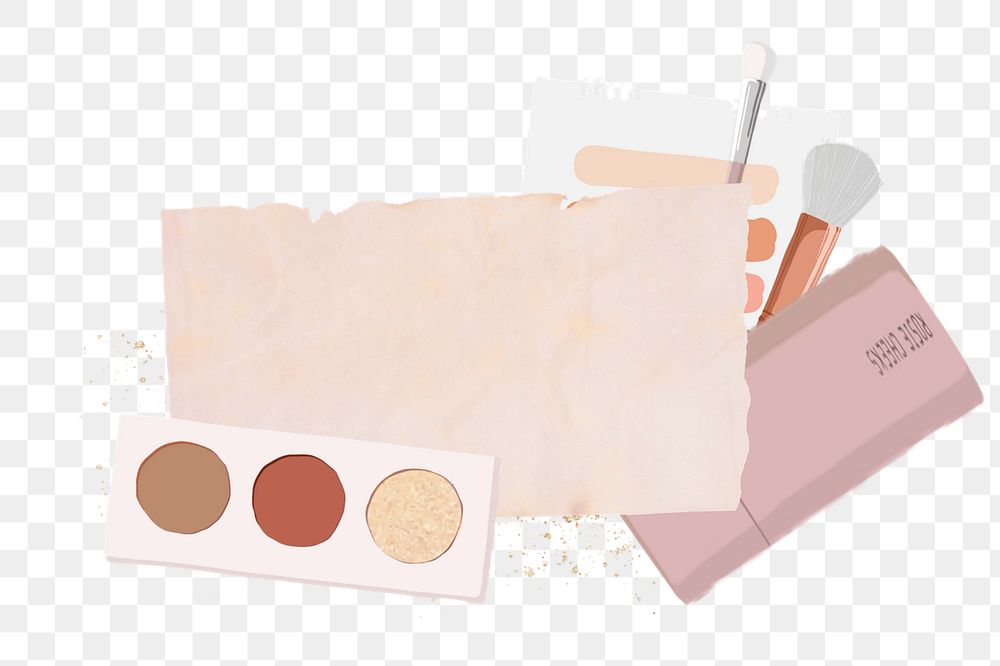 Editable makeup products element, note paper design