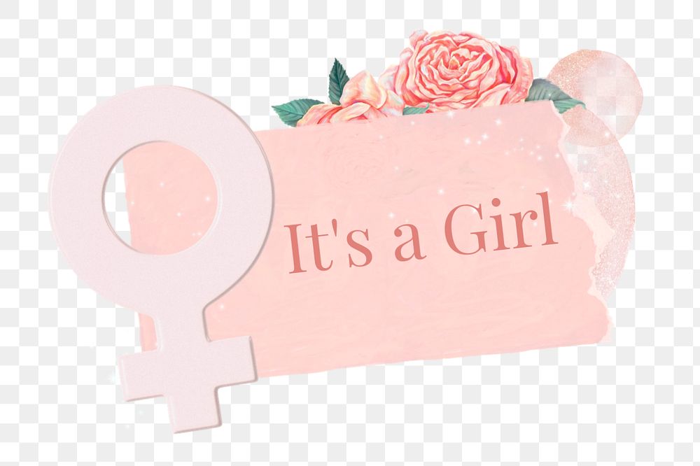 Feminine notepaper, editable it's a girl gender reveal design