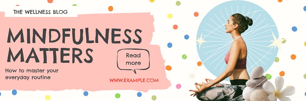 Mindfulness matters Twitter header template, customizable design