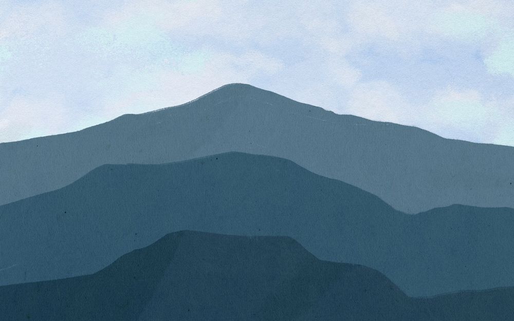 Blue sky mountain background, aesthetic nature illustration, editable design