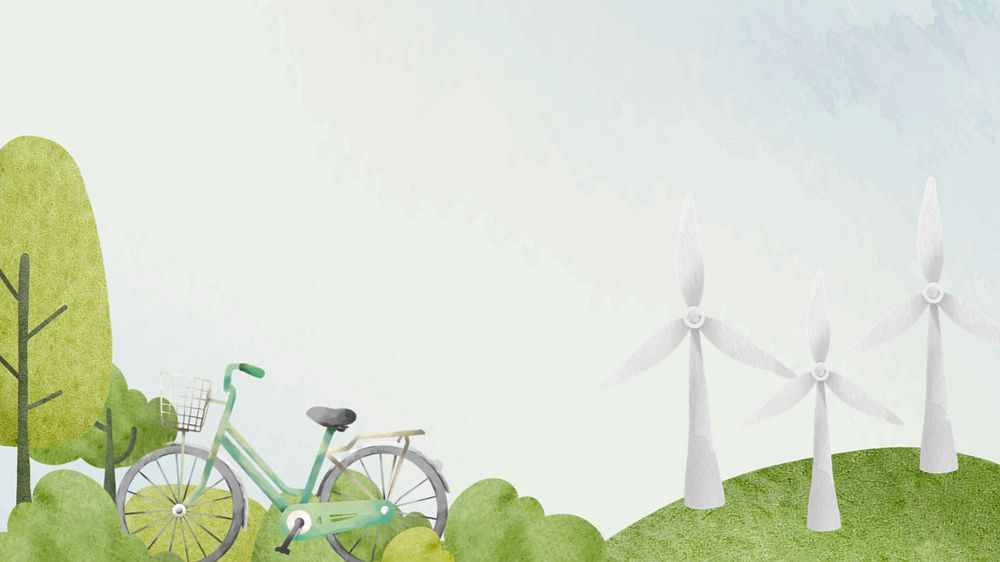 Cute clean energy desktop wallpaper, editable design