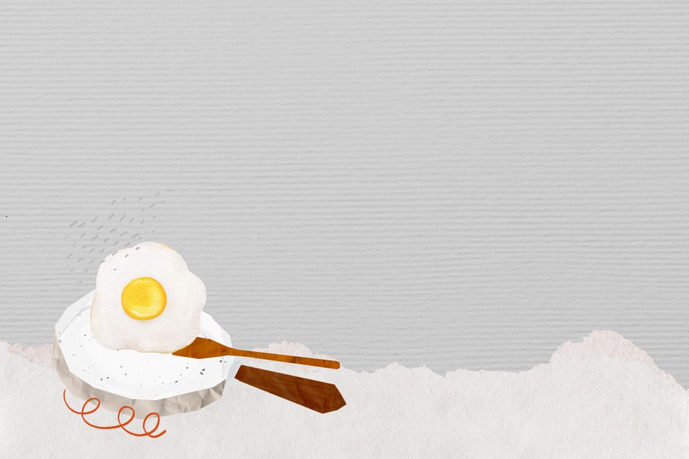 Sunny-side up background, editable breakfast food border design