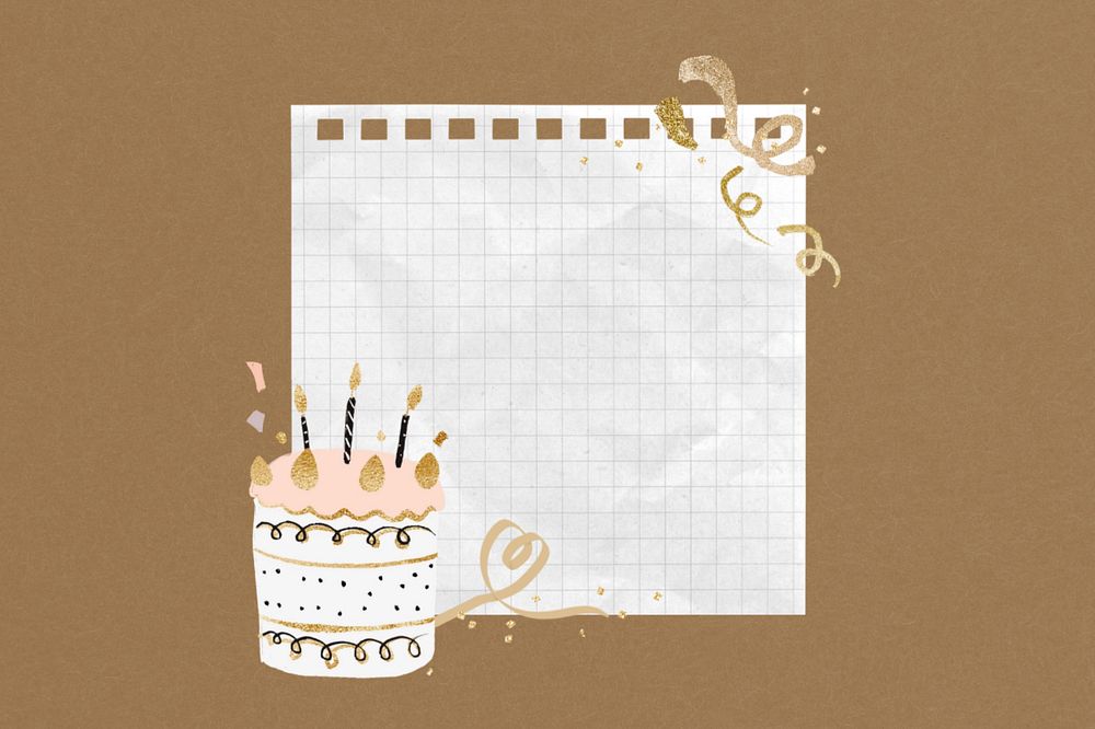 Editable birthday grid notepaper, celebration collage design