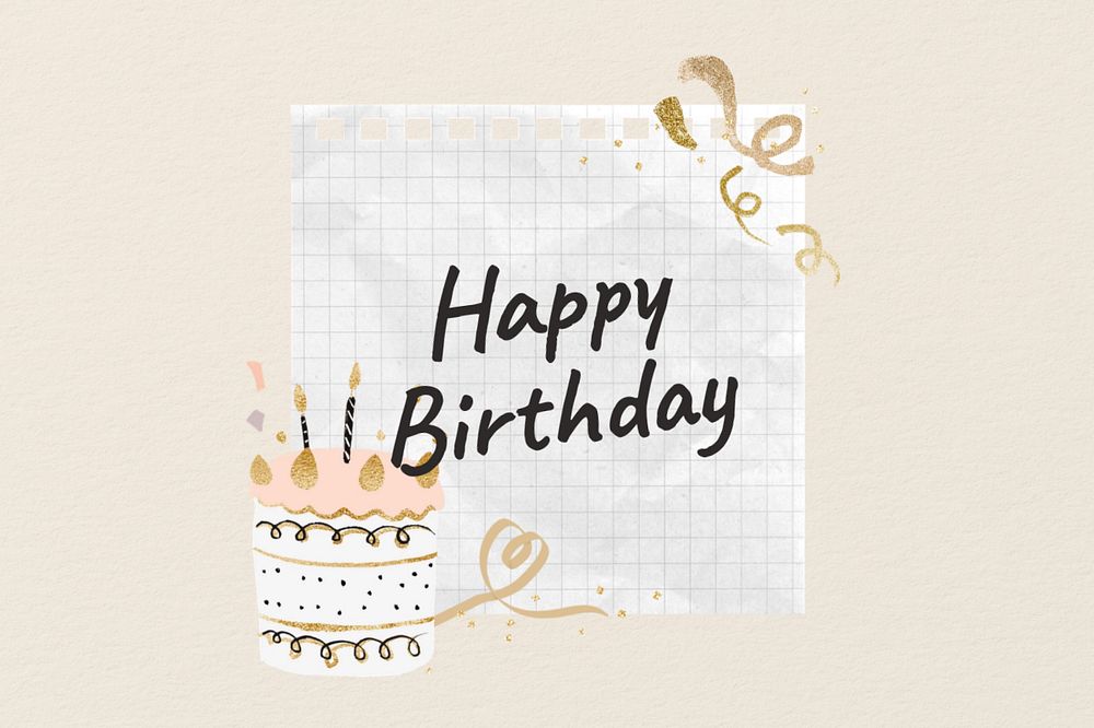 Birthday greeting grid notepaper, editable celebration collage design