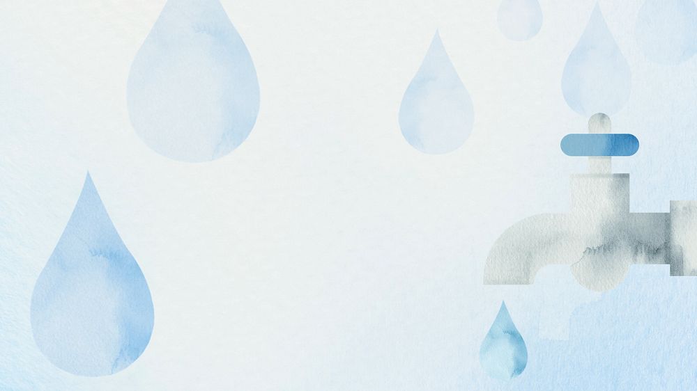 Water crisis watercolor desktop wallpaper, editable design