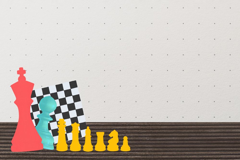 Business strategy chess background, editable collage design