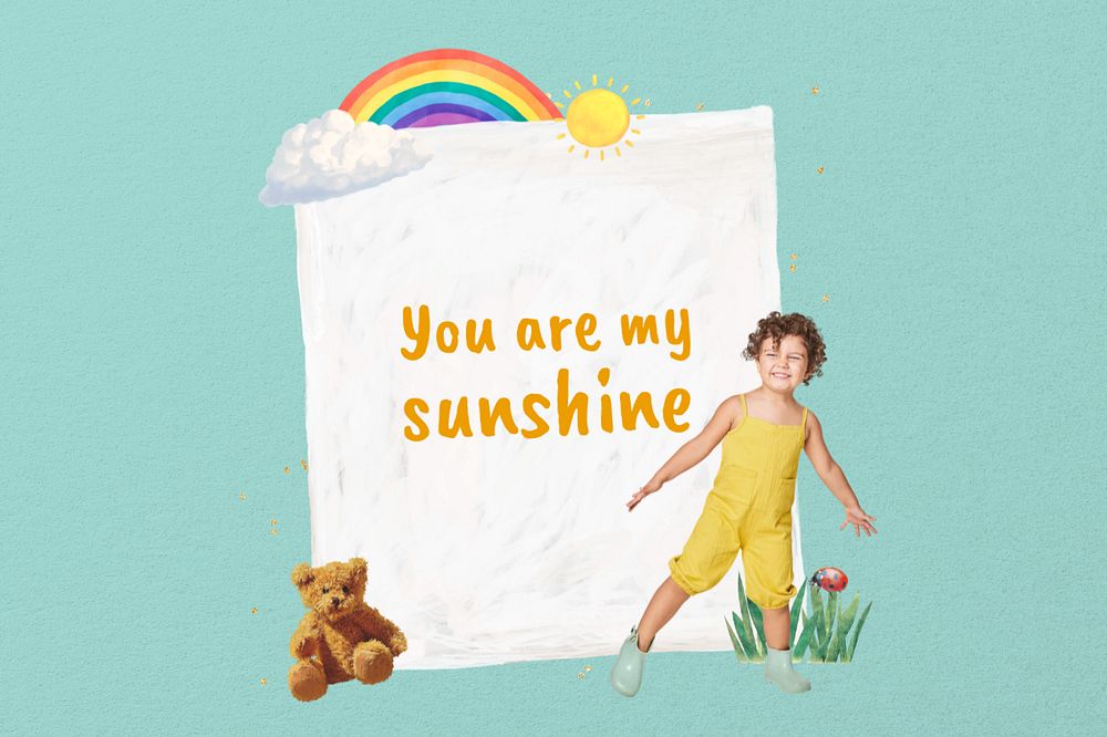 Kid's off-white note paper, editable you're my sunshine word design