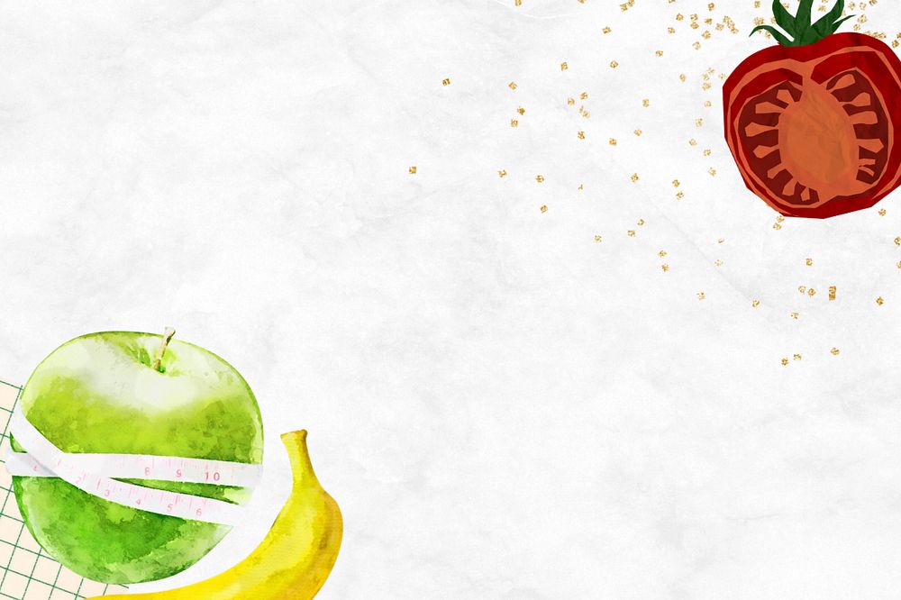 Editable healthy fruits background, editable food border design