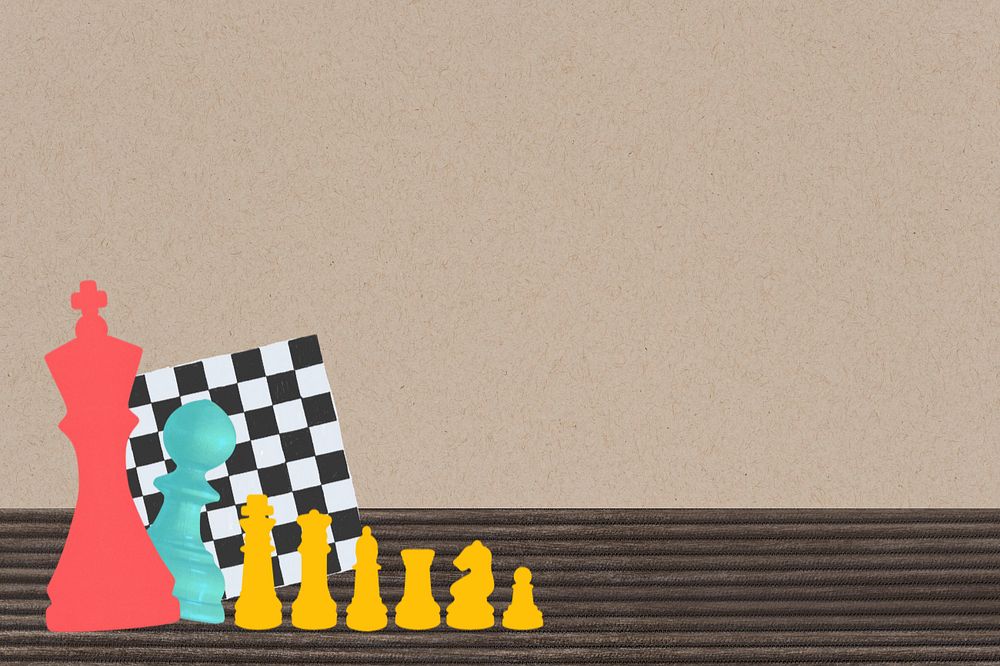 Chessboard border background, editable business strategy collage design