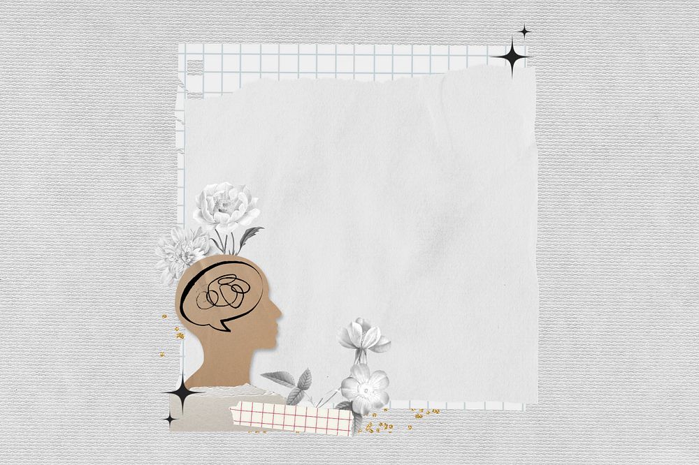 Mental health paper note background, editable design