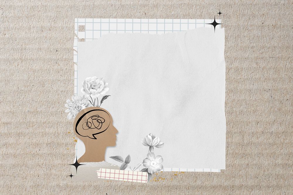 Mental health paper note background, editable design