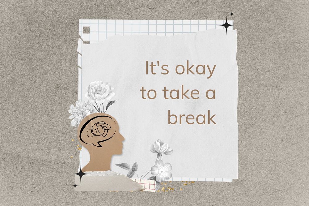 Mental health paper note background, editable design