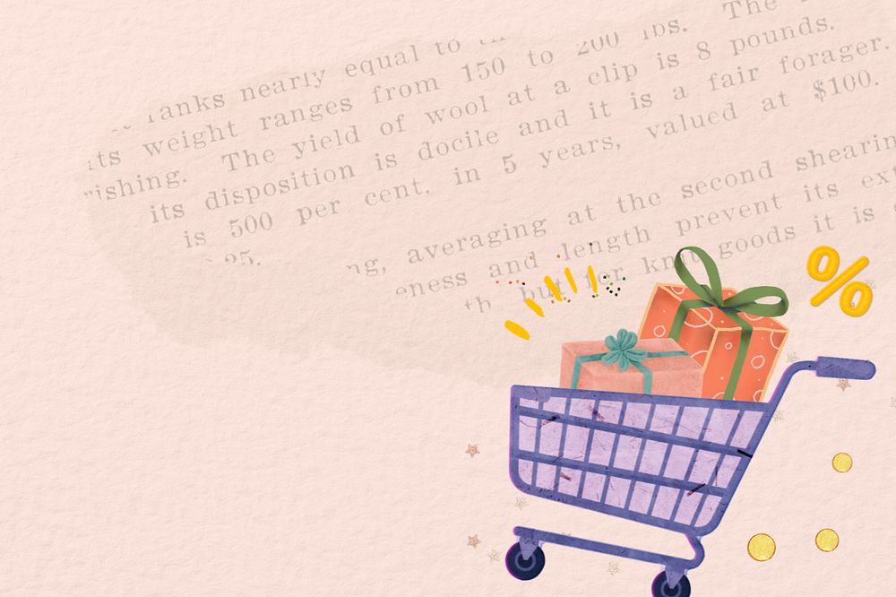 Shopping cart collage background, editable design