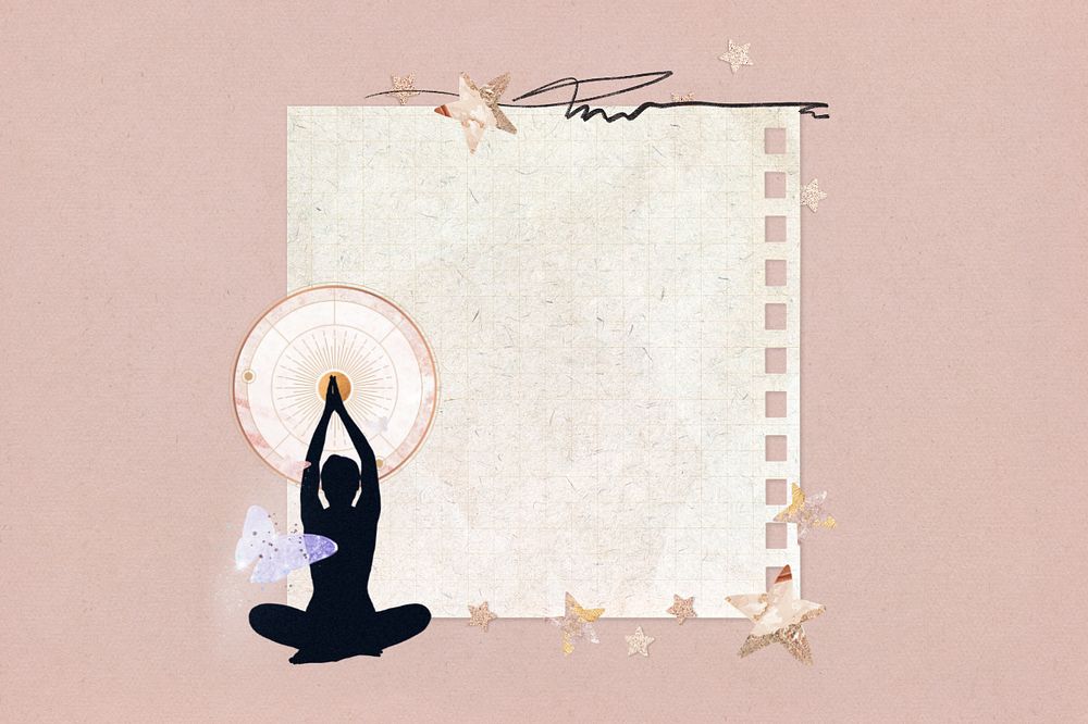 Meditation aesthetic note paper, editable wellness collage design