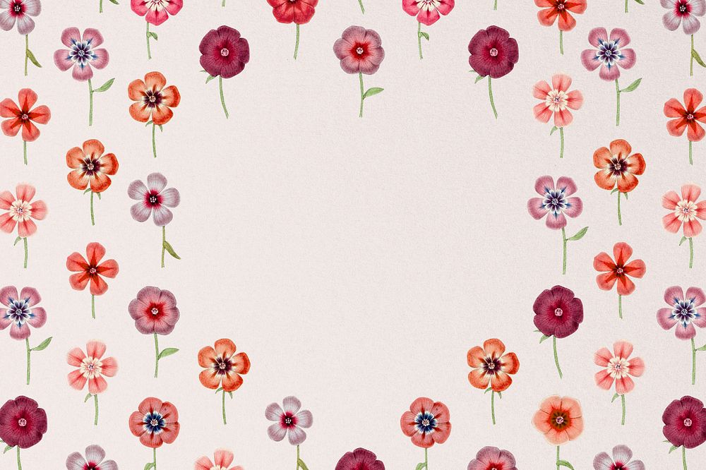 Aesthetic floral frame background, editable vintage illustration by Pierre Joseph Redouté. Remixed by rawpixel.