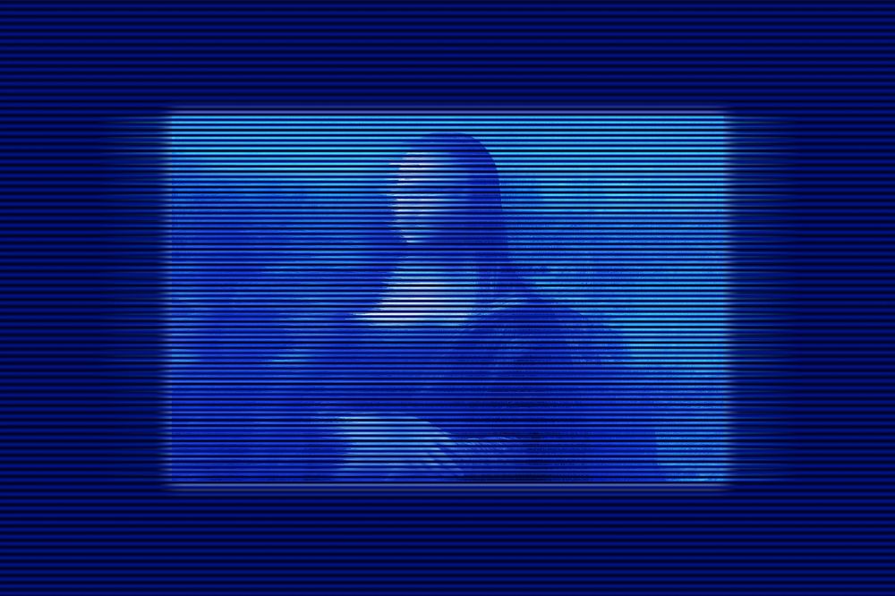 Mona Lisa futuristic motion glitch, Leonardo Da Vinci's famous painting, editable design. Remixed by rawpixel.