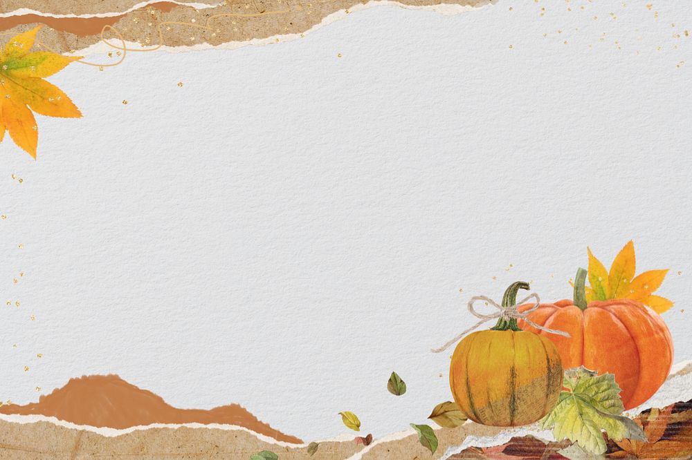 Editable Autumn border background, pumpkin design