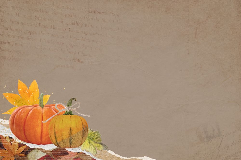 Editable Autumn border background, pumpkin design