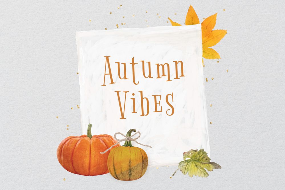 Autumn vibes notepaper, editable pumpkin design