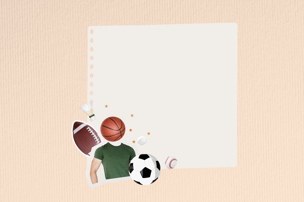 Editable sports note paper collage design