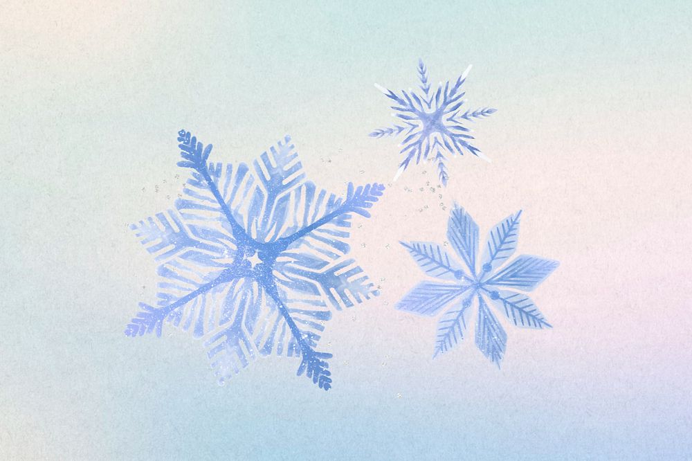 Blue snowflakes, editable Winter collage element design