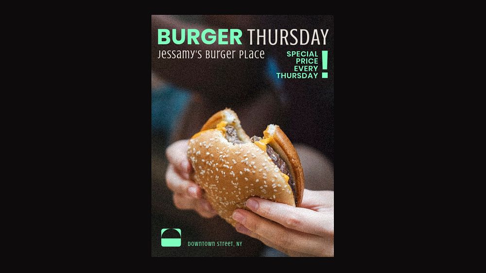 Burger restaurant presentation template, editable colorful design