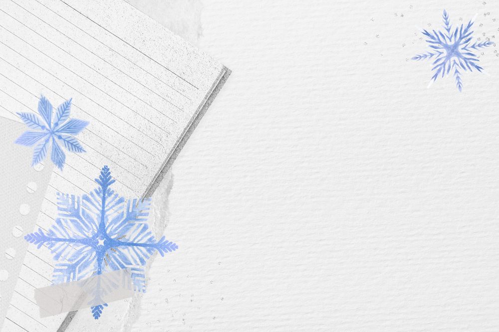 Blue winter snowflakes background, editable seasonal design