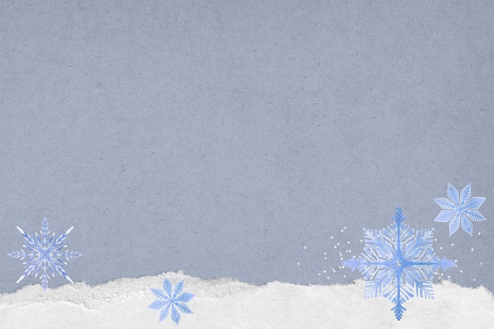 Editable winter snowflakes border background, seasonal collage design